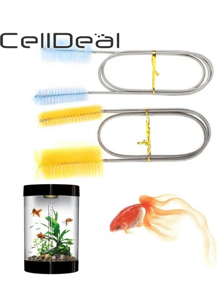 Sarı Stil 45CM Temizleme Fırçası Hava Tüpü Esnek Çift Uçlu Hortum Akvaryum Aksesuarları Tank Temizleyici Su Filtresi M Boru (Yurt Dışından) modelleri