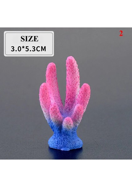 No.2 Tarzı Sevimli Yapay Mercan Hediyeler Mini Reçine Renkli Küçük Süsler Dıy Akvaryum Dekor Balık Tankı Dekorasyon Renkli Reçine Mercan Yeni (Yurt Dışından)