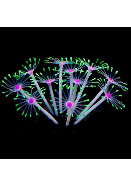 Yeşil Stil Yapay Silikon Parlayan Mercan Akvaryum Süslemeleri Bitkiler Balık Tankı Çim Çiçek Süsleme Dekor Su Aksesuarları (Yurt Dışından)