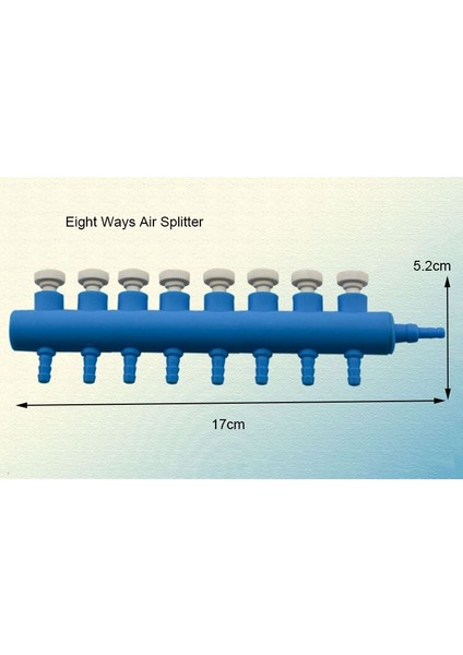 8 Yollu Stil Yüksek Li Akvaryum Hava Bölücü Vana Balık Tankı Hava Pompası Akış Bölücü Distribütör Pompa Vana Dokunun Kolu Kontrol Anahtarı Vana (Yurt Dışından)