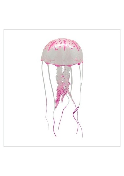 Pembe Tarzı Silikon Yapay Sahte Denizanası Süs Dekorasyon Akvaryum Balık Tankı Için Parlayan Efekt Aydınlatma Akvaryum Dekorasyonu (Yurt Dışından)