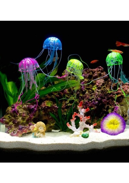 Pembe Tarzı Silikon Yapay Sahte Denizanası Süs Dekorasyon Akvaryum Balık Tankı Için Parlayan Efekt Aydınlatma Akvaryum Dekorasyonu (Yurt Dışından) modelleri