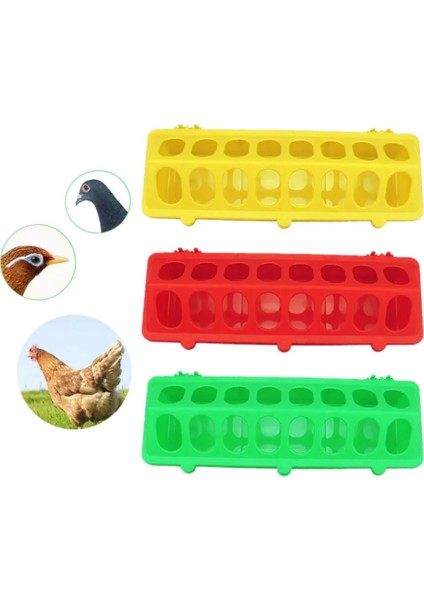 Yeşil Stil Lamshell Kümes Hayvanları Yer Besleyici 16 Delik Plastken Bıldırcın Güvercin Kuş Kümes Hayvanları Besleme Aracı Tavuk Yemi Kovası (Yurt Dışından)
