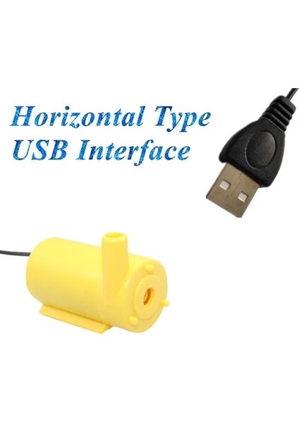 Yatay-Sarı Tarzı 5V Dalgıç Mikro Mini Elektrikli Pompa Dilsiz USB Bir Metre Hattı Dc Dikey Yatay Alçak Gerilim 120LH Akvaryum Balıkları Tankı (Yurt Dışından)
