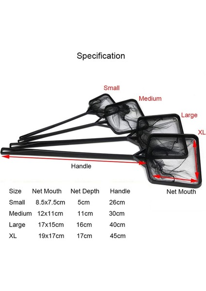 Siyah Stil Orta Siyah Akvaryum Aksesuarları Uzun Saplı Kare Akvaryum Balık Tankı Balık Ağı Iniş Ağı Balık Için Dayanıklı Ürünler (Yurt Dışından) modelleri