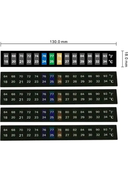 Siyah Stil Çift Ölçekli Akvaryum Termometresi Balık Tankı Sıvı Sıcaklık Test Cihazı Etiket Fahrenheit Dijital LCD Ekran Yapışkan Şerit (Yurt Dışından)