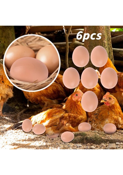 Pembe Tarzı 6 Adet Tavuk Kümes Hayvanları Simülasyon Yapay Sahte Sahte Plastik Yumurta Tavuk Ördek Kazlar Kuluçka Kuluçka Yetiştiriciliği Çiftlik Hayvanı Suppl (Yurt Dışından)