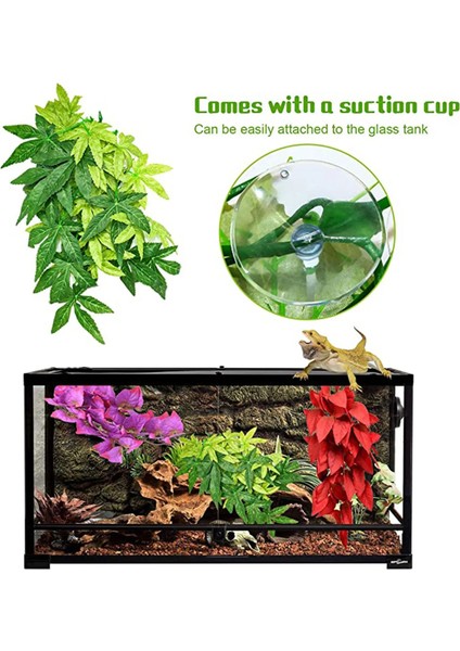 E Stili Su Bitkisi Dekoru Gerçekçi Amfibi Sürüngen Teraryum Yaprakları Sürüngen Habitatları Bitki Akvaryum Vantuzlu Asılı Bitki (Yurt Dışından) fırsatları