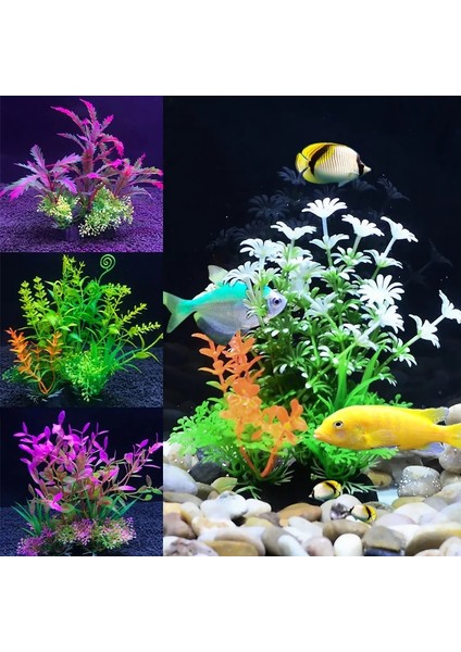 No.7 Tarzı Yapay Akvaryum Bitki Dekorasyon Balık Tankı Dalgıç Çiçek Çim Simülasyon Su Bitkileri Mikro-Peyzaj Süsleme 13 Styl (Yurt Dışından) modelleri