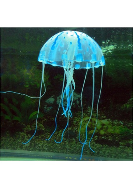 Mavi Stil M Beden 2018 Parlayan Etkisi Balık Tankı Dekor Akvaryum Yapay Silikon Canlı Denizanası (Yurt Dışından)