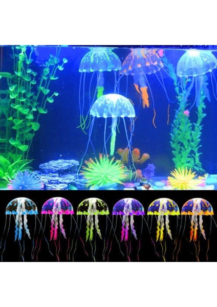 Mavi Stil M Beden 2018 Parlayan Etkisi Balık Tankı Dekor Akvaryum Yapay Silikon Canlı Denizanası (Yurt Dışından) fiyatları