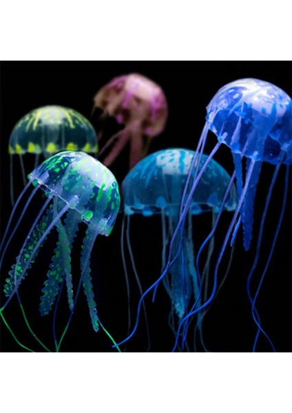 Mavi Stil M Beden 2018 Parlayan Etkisi Balık Tankı Dekor Akvaryum Yapay Silikon Canlı Denizanası (Yurt Dışından) modelleri