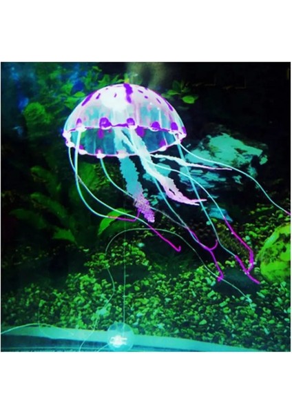 Mavi Stil M Beden 2018 Parlayan Etkisi Balık Tankı Dekor Akvaryum Yapay Silikon Canlı Denizanası (Yurt Dışından) fırsatları