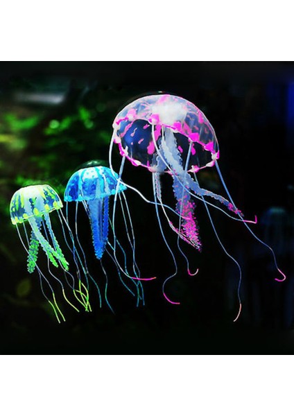 Mavi Stil M Beden 2018 Parlayan Etkisi Balık Tankı Dekor Akvaryum Yapay Silikon Canlı Denizanası (Yurt Dışından) indirimleri