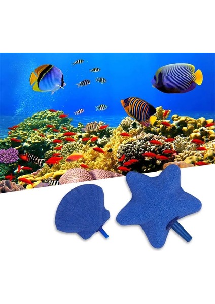 Büyük Kabuk Stili Resim Olarak Akvaryum Aksesuarları Için Hava Taş Kabarcık Balık Tankı Oksijen Dekoratif Su Manzarasını Artırmak 4 Boyut Mavi Renk Küçük Büyük Deniz Yıldızı (Yurt Dışından)