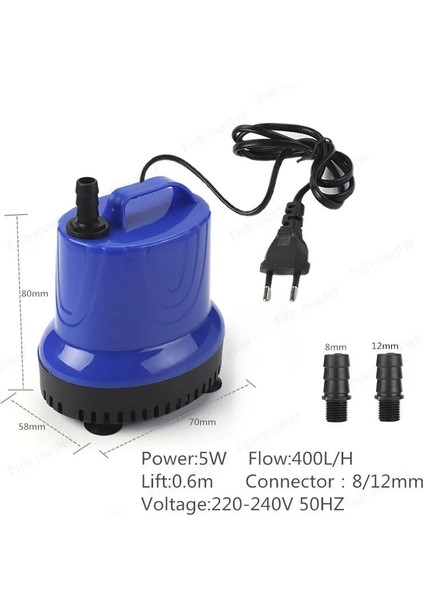 5W HJ-803 Stili Au Adaptör Fişi Büyük Akışlı Balık Tankı Su Pompası Balık Göleti Döşeli Gölet Sirkülasyon Pompası Dalgıç Pompa Düşük Su Seviyesi Su Pompası Emme Pompası (Yurt Dışından)