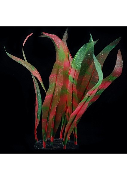 Kırmızı Stil Renkli Silikon Deniz Yosunu Mercan Bitkileri Parlayan Yapay Sualtı Süsleme Yumuşak Balık Tankı Aksesuarları Süslemeleri Görüntüleme (Yurt Dışından)