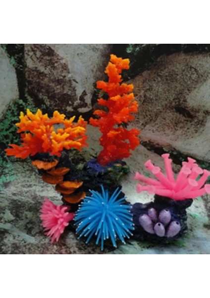 Yeşil Stil Renkli Reçine Mercan Dekorasyon Akvaryum Yapay Mercan Balık Tankı Için Reçine Resif Kaya Peyzaj Süsler Dekor Pet Malzemeleri (Yurt Dışından) fiyatları