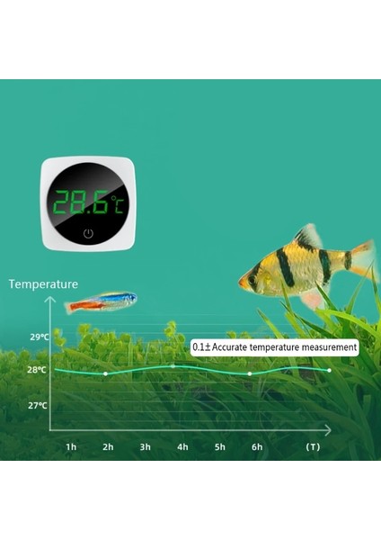Akvaryum Kendinden Yapışkanlı Termometre LCD Dijital Balık Tankı Termometreleri Büyük Ekran Monitör Teraryum Sıcaklık Ölçer ℃ (Yurt Dışından)