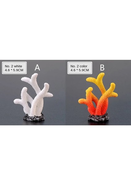 A2 Stili B Tarzı Reçine Mercan Dekorasyon Renkli Balık Akvaryum Dekorasyonu Yapay Mercan Balık Tankı Için Reçine Resif Kaya Peyzaj Süsleri (Yurt Dışından)