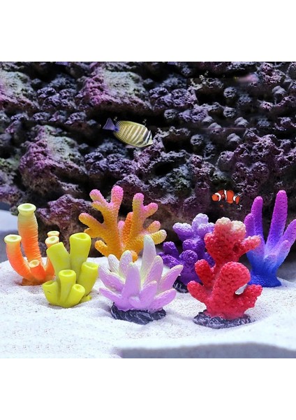 A2 Stili B Tarzı Reçine Mercan Dekorasyon Renkli Balık Akvaryum Dekorasyonu Yapay Mercan Balık Tankı Için Reçine Resif Kaya Peyzaj Süsleri (Yurt Dışından) fiyatları