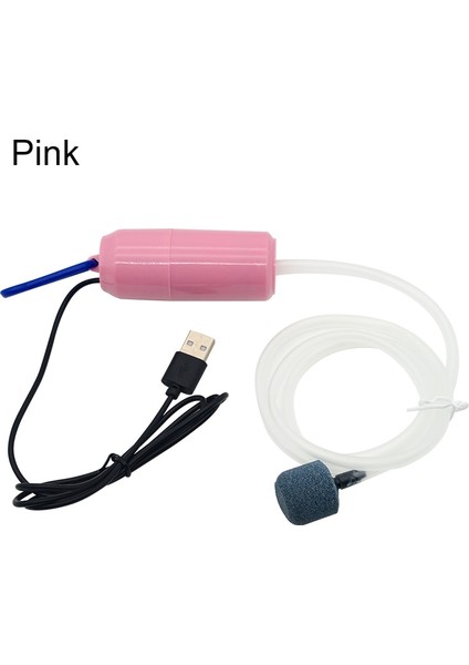 Pembe Tarzı Akvaryum Oksijen Hava Pompası Balık Tankı USB Sessiz Hava Kompresörü Havalandırıcı Taşınabilir Mini Küçük Oksijenatör Akvaryum Aksesuarları 5V 1W (Yurt Dışından)