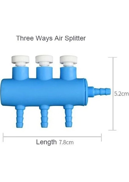 3 Yollu Stil Yüksek Li Akvaryum Hava Bölücü Vana Balık Tankı Hava Pompası Akış Bölücü Distribütör Pompa Vana Dokunun Kolu Kontrol Anahtarı Vana (Yurt Dışından)