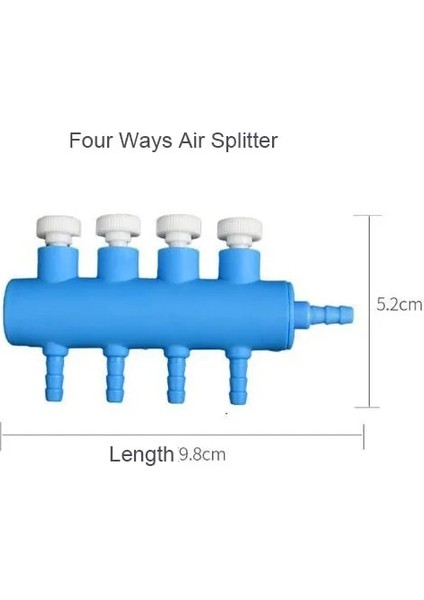 4 Yönlü Stil Yüksek Li Akvaryum Hava Bölücü Vana Balık Tankı Hava Pompası Akış Bölücü Distribütör Pompa Vana Dokunun Kolu Kontrol Anahtarı Vana (Yurt Dışından)
