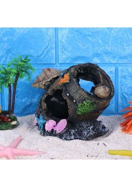No.9 Tarzı Yapay Reçine Balık Mağarası Gizleme Tankı Süs Akvaryum Peyzaj Dekor Mini Ağaç Adam Modeli Tekne Evi Köprü Tankı Dekor Için (Yurt Dışından) modelleri