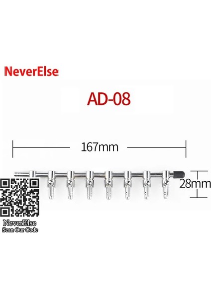 Duoliang Shop Ad-08 167MM Stili Paslanmaz Çelik Akvaryum Hava Akışı Kontrol Kolu Vana Distribütör Splitter Aksesuarları Seti Paslanmaz Çelik Balık Tankı Havayolu Hortumu Boru Tüpü (Yurt Dışından)