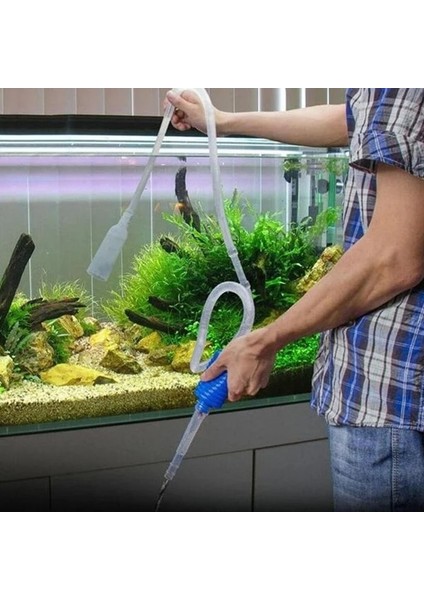 Mavi Stil 1 Parça 1 Adet Akvaryum Su Pompası Vakum Sifon Çakıl Temizleyici Balık Tankı Temizleme Aracı Pompa Filtresi (Boyut：1.7m） (Yurt Dışından)