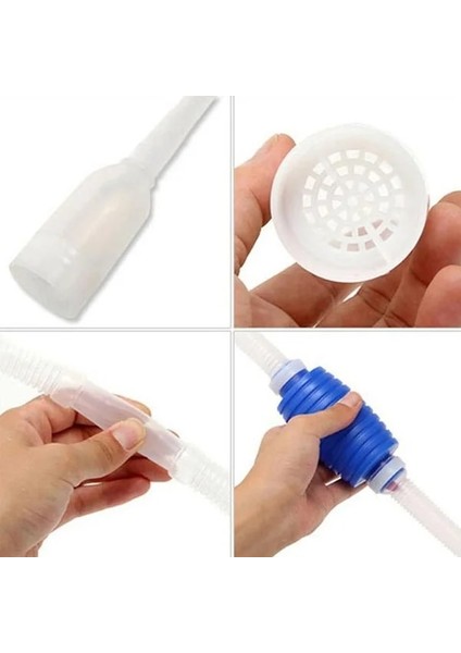 Mavi Stil 1 Parça 1 Adet Akvaryum Su Pompası Vakum Sifon Çakıl Temizleyici Balık Tankı Temizleme Aracı Pompa Filtresi (Boyut：1.7m） (Yurt Dışından)