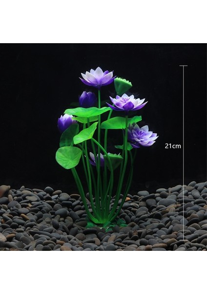 Mor D Stili Yeni Plastik Yapay Akvaryum Lotus Bitki Dekorasyon Peyzaj Su Çim Balık Tankı Süsleri Lotus Çiçeği Sucul Dekor (Yurt Dışından)