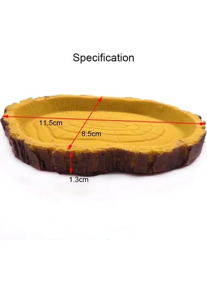 Sarı Stil L Beden Reçine Akvaryum Pet Sürüngen Besleyici Kase Havzası Gıda Su Potu Sürüngen Kaplumbağa Kaplumbağa Akrep Kertenkele Yengeç Malzemeleri 10 cm (Yurt Dışından)