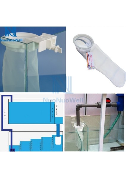 105X230MM Stili Fotoğraf Gösterisi Olarak Nuonuowell 4 "akvaryum Deniz Filtresi Karter Mikron Naylon Çorap Çanta Braketi Tutucu Balık Tankı Örgü Çanta Su Arıtma Cihazı (Yurt Dışından)