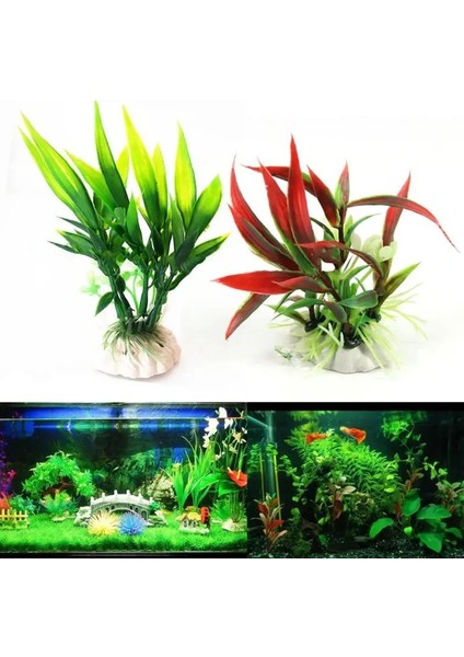 Kırmızı Stil 1 Bilgisayar Mülasyon Yapay Bitkiler Akvaryum Dekorasyon Su Yabani Otlar Süs Bitkisi Balık Tankı Akvaryum Manzaraları Dekor Malzemeleri (Yurt Dışından) fırsatları