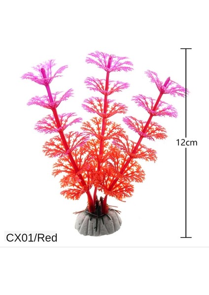 CX01-KIRMIZI Stil Akvaryum Yapay Bitkileri Balık Tankı Dekorasyon Su Çim Dekor Görünüm Süslemeleri Akvaryum Ev Dekorasyon Aksesuarları (Yurt Dışından)