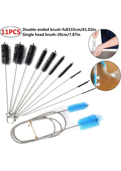 Resim Stili Olarak Drenaj Fırça Seti Paslanmaz Çelik Hortum Temizleyici Fırçalar Aletler Ev Mutfak Drenaj Tüpü Akvaryum Su Filtresi Borusu Son (Yurt Dışından)