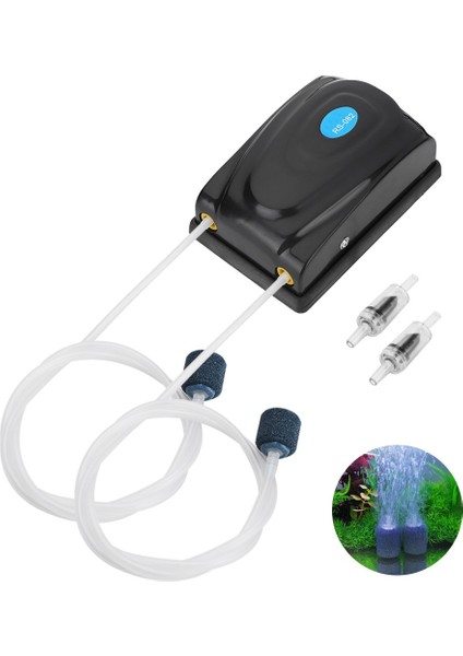 RS-082 Stili 220V 3W 5W Balık Tankı Hava Pompası Tek ve Çift Çıkışlı Çekvalf Tüp Akvaryum Aksesuarları Mini Kompresör (Yurt Dışından) modelleri