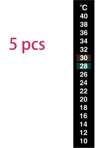 5 Adet Tarzı Resim Olarak Taşınabilir Akvaryum Termometresi Çift Ölçekli Balık Tankı Sıvı Sıcaklık Test Etiket Santigrat Dijital LCD Ekran Yapışkan Şerit (Yurt Dışından)