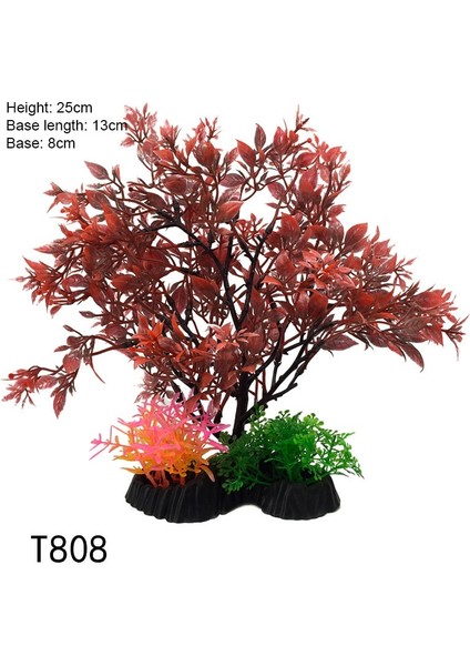 T808 Stili Plastik Yapay Bitkiler Simülasyon Akvaryum Büyük ve Küçük Peyzaj Ağacı Çim Lotus Dekor Su Otları Balık Tankı Süsleme (Yurt Dışından)