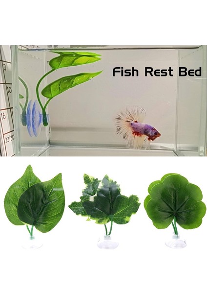Gümüş Tarzı 3 Takım Yapay Yaprak Balık Tankı Akvaryum Balığı Dinlenme Yatak Dekor Betta Yumurtlama Süs Bitki Betta Balık Oyna Relax Hamak Gizle (Yurt Dışından) modelleri