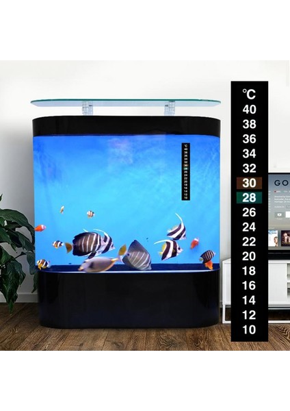 5 Adet Tarzı Resim Olarak Taşınabilir Akvaryum Termometresi Çift Ölçekli Balık Tankı Sıvı Sıcaklık Test Etiket Santigrat Dijital LCD Ekran Yapışkan Şerit (Yurt Dışından)