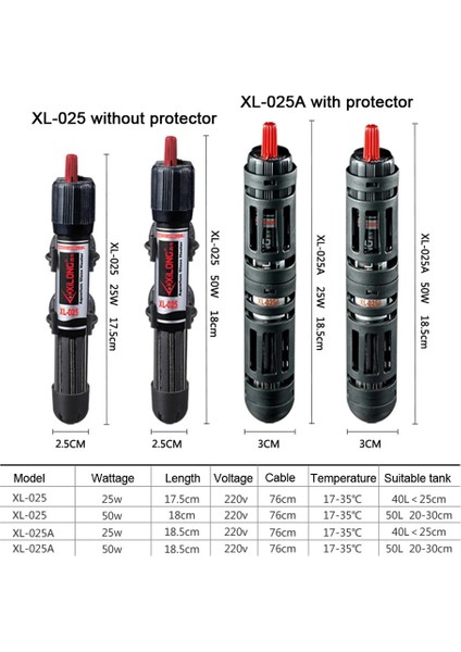 XL-025 25W Stili 25W 50W Ultra Kısa Mini Akvaryum Isıtıcı Kaplumbağa Kaplumbağa Isıtma Çubuğu Akvaryum Termostatı Sıcaklık Kontrolü (Yurt Dışından)