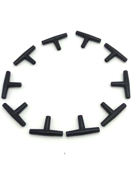Üç Yol Stili Çap 4mm Lot 4mm Üç Yollu Siyah Konnektör Akvaryum T Şekli Balık Tankı Hava Pompası Konektörü Kontrol Vanası Hava Borusu Tüp Aksesuarları (Yurt Dışından)