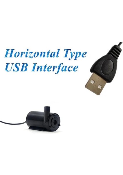 Yatay-Siyah Stili 5V Dalgıç Mikro Mini Elektrikli Pompa Dilsiz USB Bir Metre Hattı Dc Dikey Yatay Alçak Gerilim 120LH Akvaryum Balıkları Tankı (Yurt Dışından)