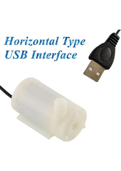 Yatay-Beyaz Tarzı 5V Dalgıç Mikro Mini Elektrikli Pompa Dilsiz USB Bir Metre Hattı Dc Dikey Yatay Alçak Gerilim 120LH Akvaryum Balıkları Tankı (Yurt Dışından)