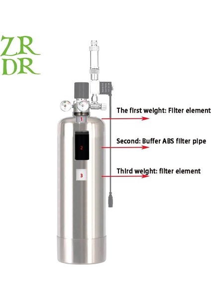 Filtre Öğesi Stili Zrdr Akvaryum Dıy Co2 Gaz Silindiri Jeneratörü Karbon Fiber Filtre Elemanı, Balık Tankı Filtre Tüpü Filtre Elemanı Değiştirme (Yurt Dışından) modelleri