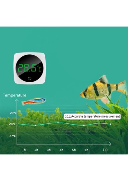 Duoliang Shop Akvaryum Mini Dijital Termometre Balık Tankı Termometreleri Kendinden Yapışkanlı Geniş Ekran LCD Ekran Teraryumda Dağınık Tel Yok (Yurt Dışından)