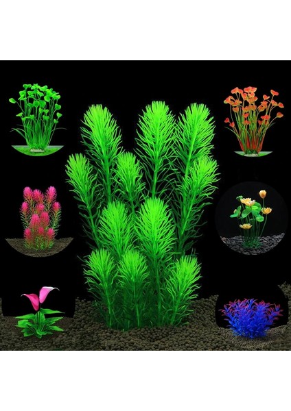 170-SARI Stil Bitki Dekorasyonu Yapay Akvaryum Bitki Dekorasyon Balık Tankı Peyzaj Su Çim Süsleri Lotus Çiçeği Sucul Dekor Akvaryum Arka Plan (Yurt Dışından)